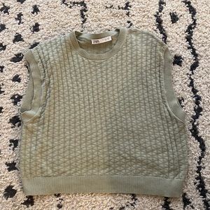 Zara Green Sweater Vest